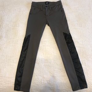 Hudson Girls Jeggings with faux leather trim.